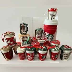Starbucks 21 Ornament Red Cup Keychain lot 2011-12 2015-2025